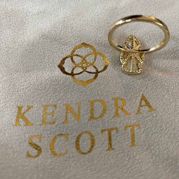 Kendra Scott 14k gold ring with white stone - Picture 3 of 4